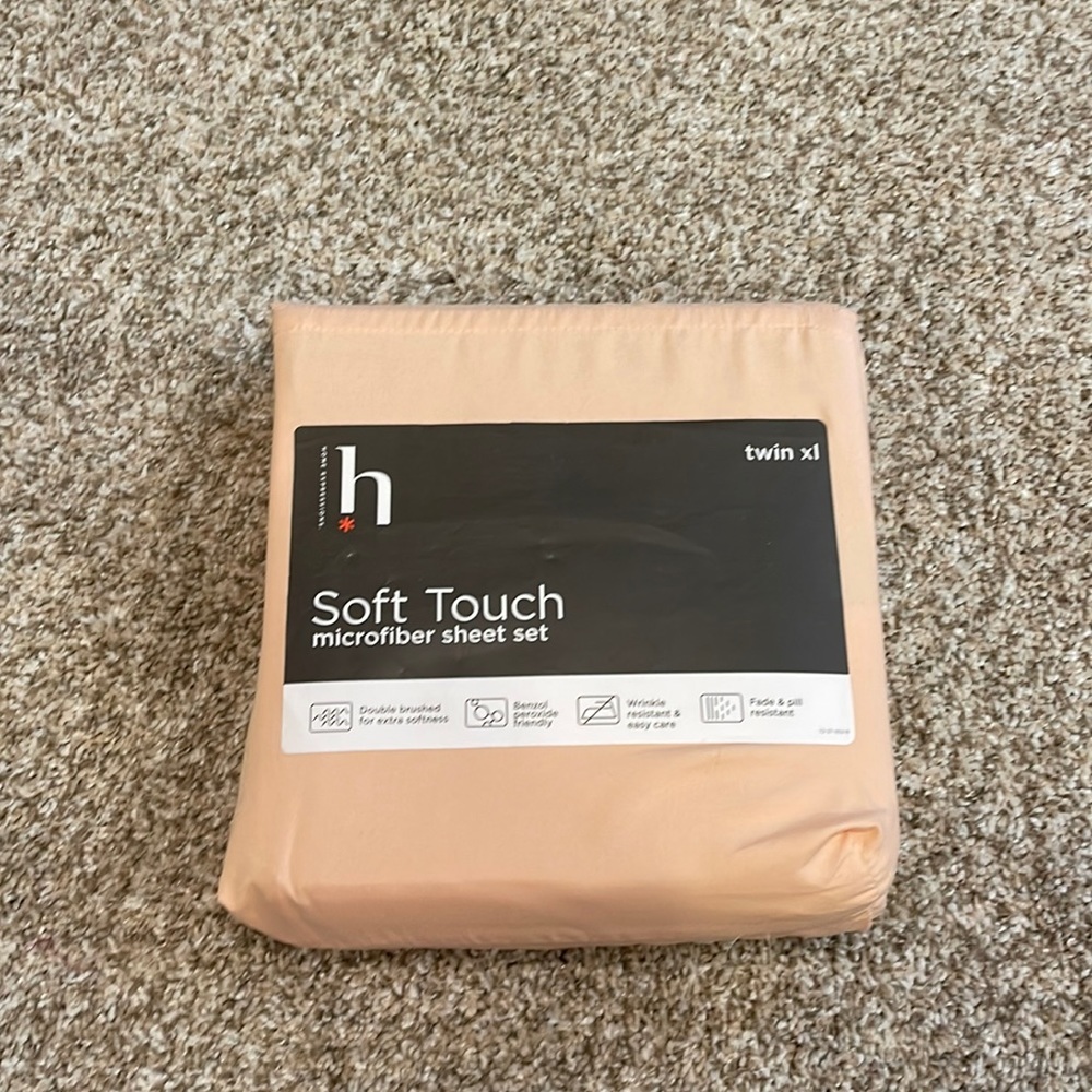 Soft Touch twin XL peach microfiber sheet set